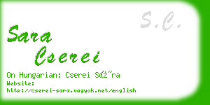 sara cserei business card